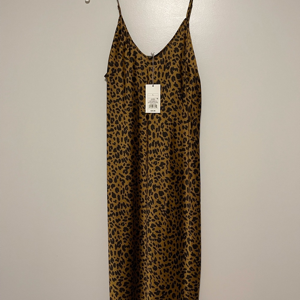 Leopard print silk dress size L